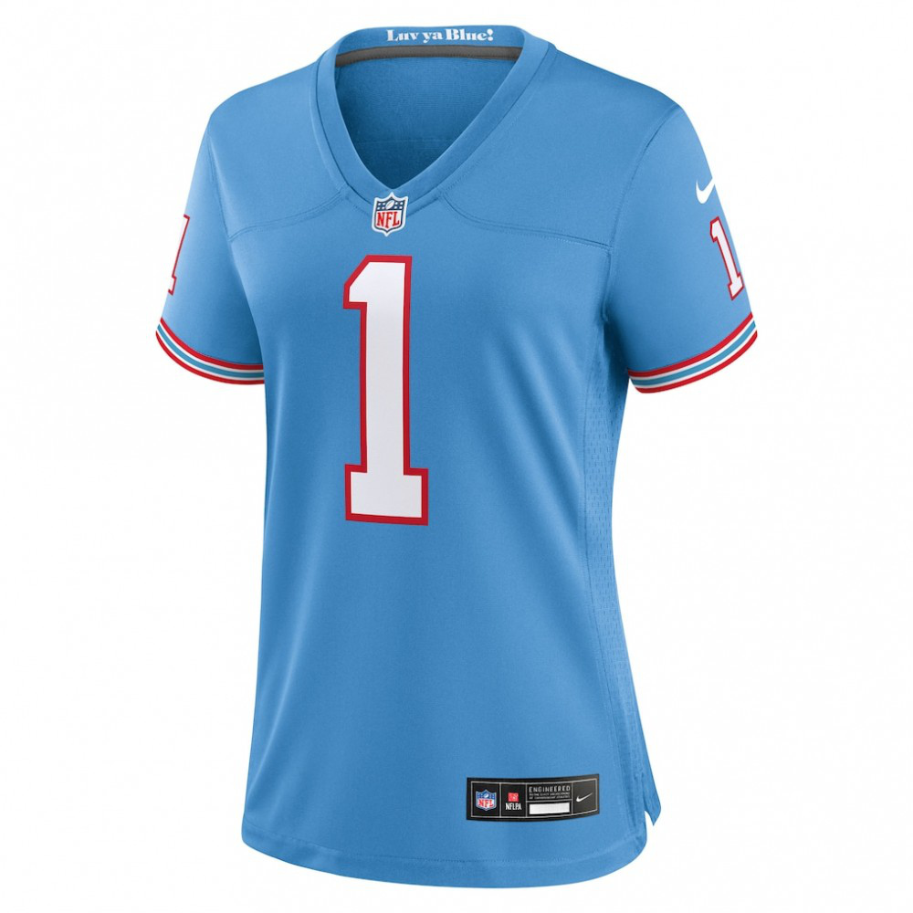 Cam Ward Tennessee Titans Nike Women's 2025 NFL Draft 2nd Alternate Game Jersey - Light Blue-GridironStore